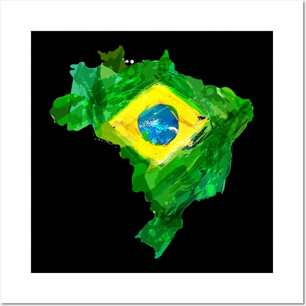 Brazil Map Wall Art by TambuStore